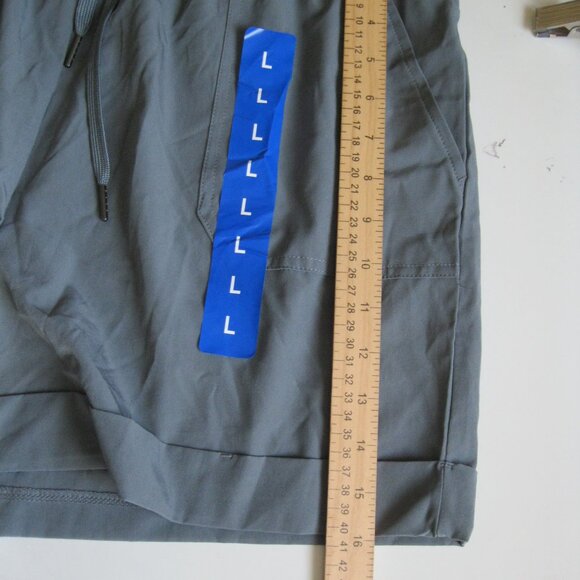 Danskin Ladies' Paperbag Short 4" Inseam, Blue (Stormy Weather) Size L,(1238) - Picture 10 of 12